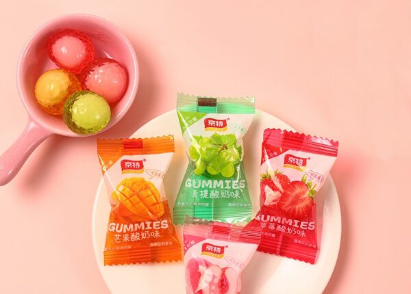 Yogurt filling fruit soft candy