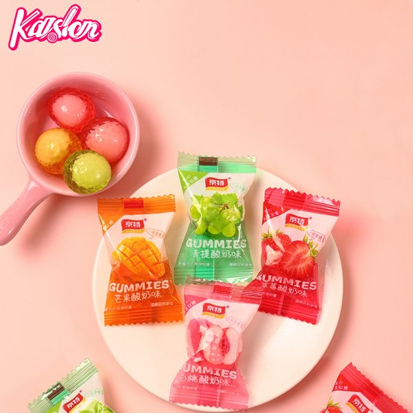 Yogurt filling fruit soft candy