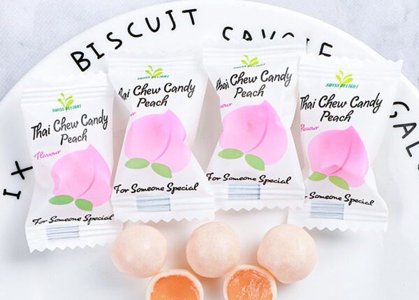 Peach chewy milk candy