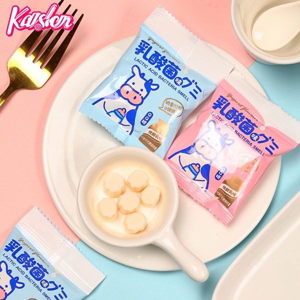 Yogurt gummy candy
