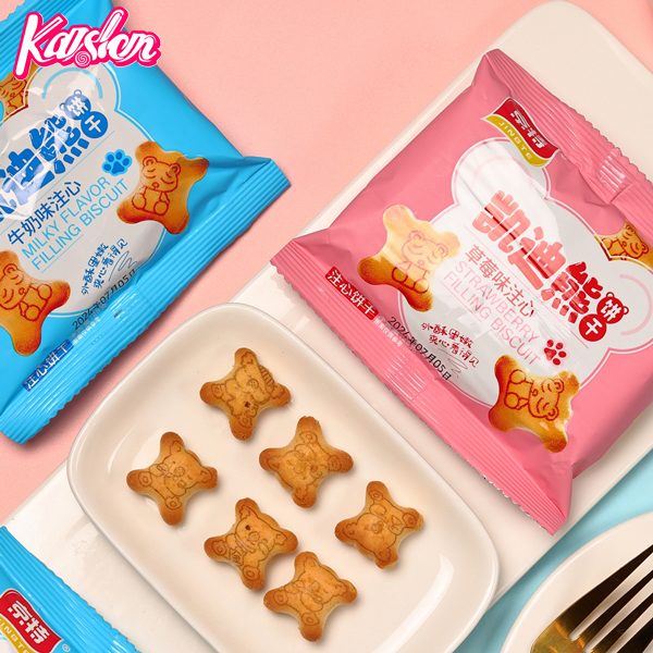 Jam filling bear biscuit